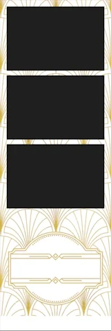 Φωτογραφία με το κλασικό template Art Deco, εμπνευσμένη από τον τέχνητο κινηματογράφο, με γεωμετρικά σχέδια και λεπτομέρειες στις γωνίες